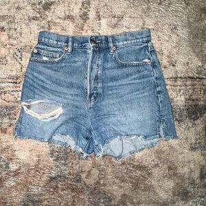 Denim Blue Distressed Women's Shorts